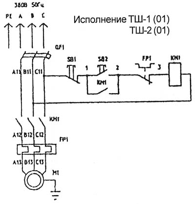 ТШ-2 Схема електрична точильного шліфувального верстата